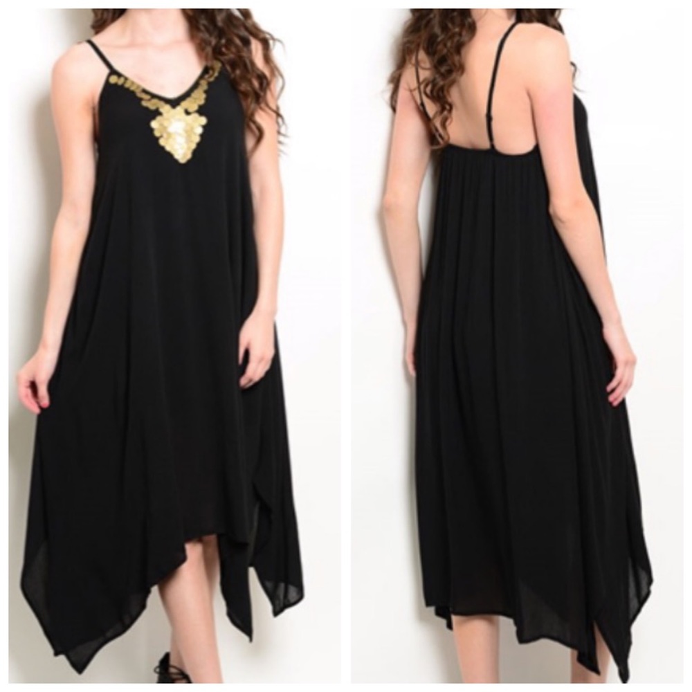 New💥! NADINA black & gold embellished dress
